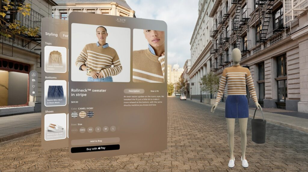 J. Crew Apple Vision Pro app